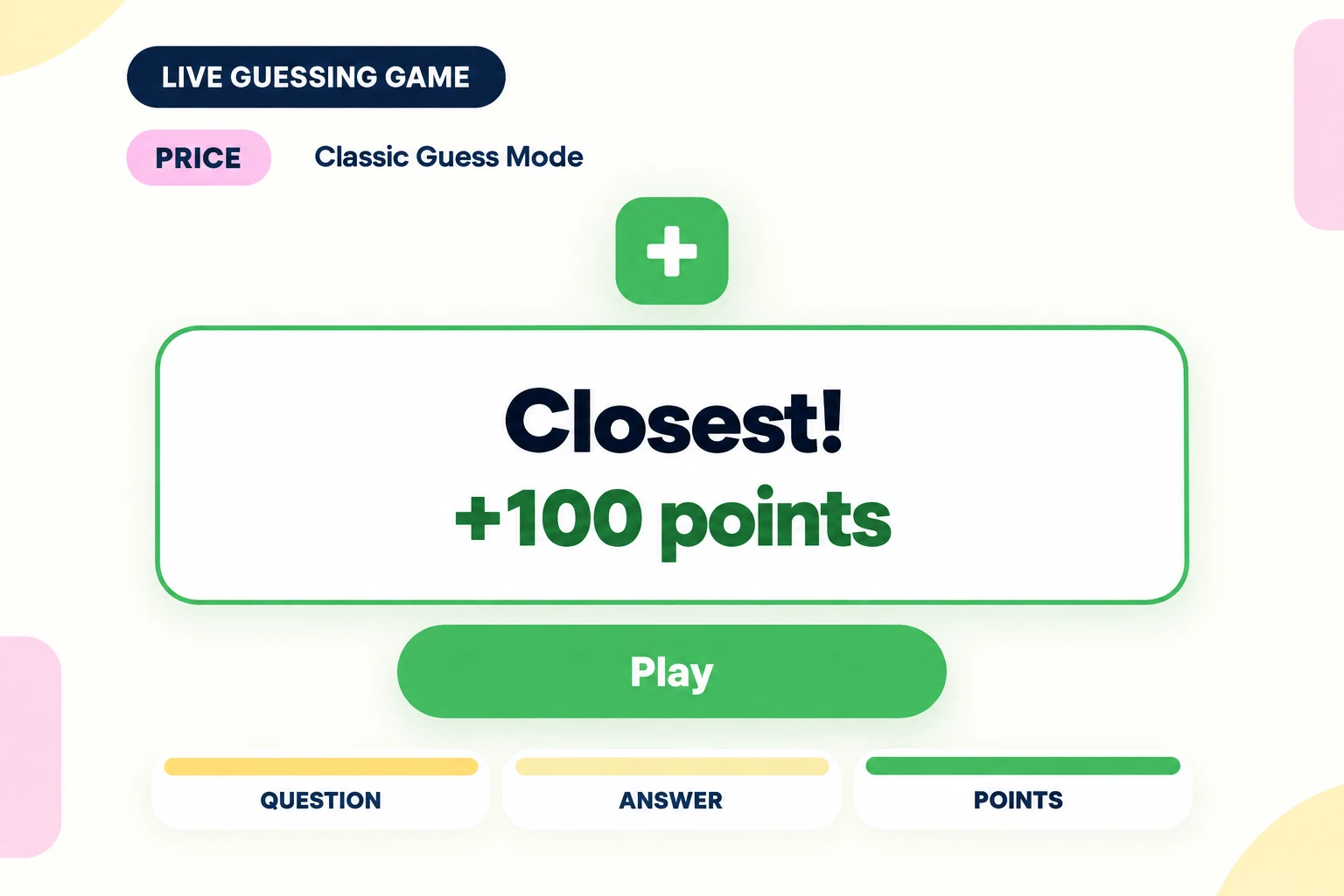 Illustrated preview of Right Price’s closest-guess challenge and points reveal